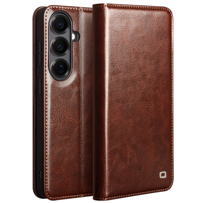 "QIALINO" flip case cover - brown (Galaxy S26)