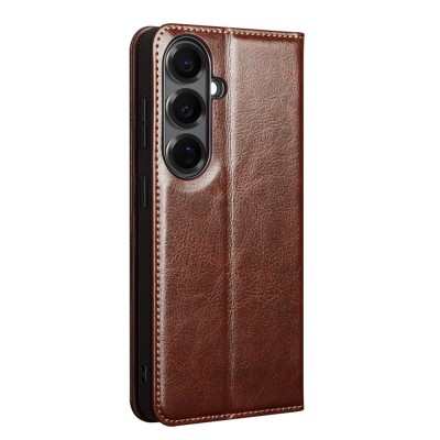 "QIALINO" flip case cover - brown (Galaxy S26)