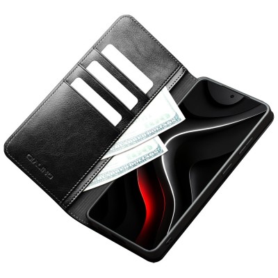 „QIALINO“ atverčiamas dėklas - juodas (Galaxy S26)