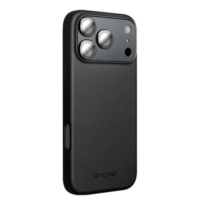 "QIALINO" Slim MagSafe vaciņš - melns (iPhone 17 Pro Max)