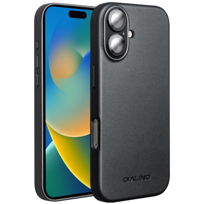 „QIALINO“ Slim MagSafe dėklas - juodas (iPhone 17)