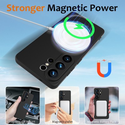 "Shell" MagSafe cieta silikona (TPU) apvalks - melns (Galaxy S26 Ultra)