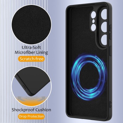 "Shell" MagSafe cieta silikona (TPU) apvalks - melns (Galaxy S26 Ultra)