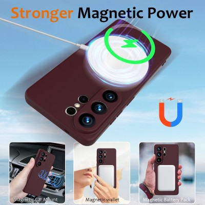 "Shell" MagSafe cieta silikona (TPU) apvalks - bordo (Galaxy S26 Ultra)