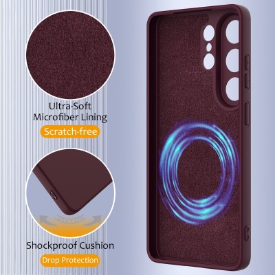 „Shell“ MagSafe kieto silikono (TPU) dėklas - bordo (Galaxy S26 Ultra)