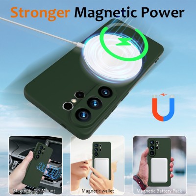 „Shell“ MagSafe kieto silikono (TPU) dėklas - tamsiai žalias (Galaxy S26 Ultra)