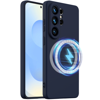 "Shell" MagSafe cieta silikona (TPU) apvalks - tumši zils (Galaxy S26 Ultra)