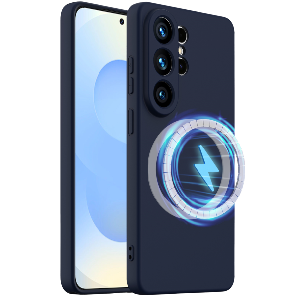 "Shell" MagSafe cieta silikona (TPU) apvalks - tumši zils (Galaxy S26 Ultra)