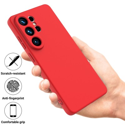 "Shell" cieta silikona (TPU) apvalks - sarkans (Galaxy S26 Ultra)