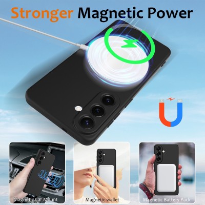 "Shell" MagSafe cieta silikona (TPU) apvalks - melns (Galaxy S26)