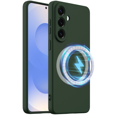 "Shell" MagSafe cieta silikona (TPU) apvalks - tumši zaļa (Galaxy S26)