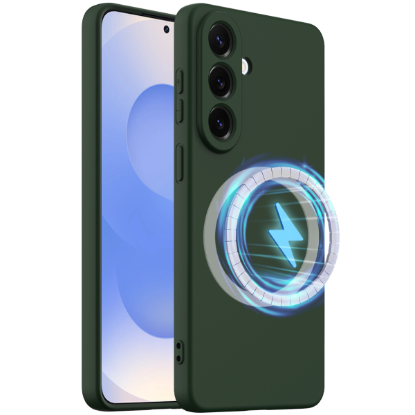 „Shell“ MagSafe kieto silikono (TPU) dėklas - tamsiai žalias (Galaxy S26)