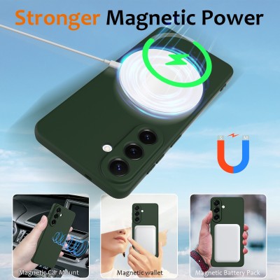 „Shell“ MagSafe kieto silikono (TPU) dėklas - tamsiai žalias (Galaxy S26)