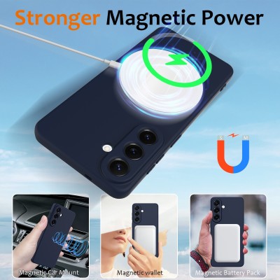 "Shell" MagSafe cieta silikona (TPU) apvalks - tumši zils (Galaxy S26)