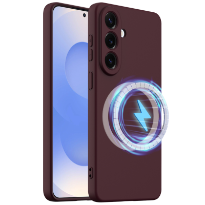 "Shell" MagSafe cieta silikona (TPU) apvalks - bordo (Galaxy S26)