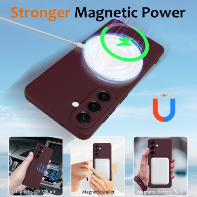 „Shell“ MagSafe kieto silikono (TPU) dėklas - bordo (Galaxy S26)