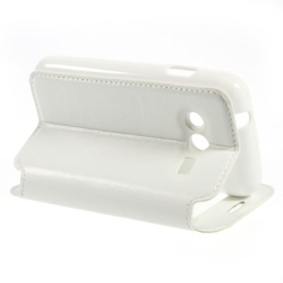 Roar Noble atverčiamas Samsung Galaxy Trend 2 G313 baltas odinis dėklas / Priedai.lt