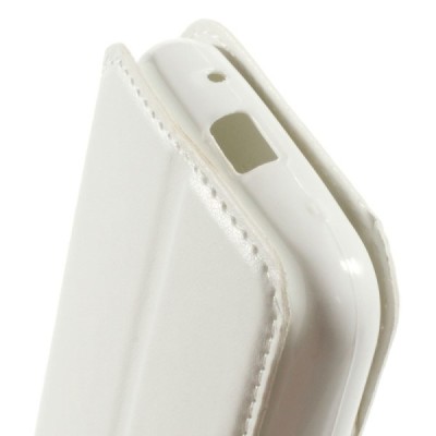 Roar Noble atverčiamas Samsung Galaxy Trend 2 G313 baltas odinis dėklas / Priedai.lt