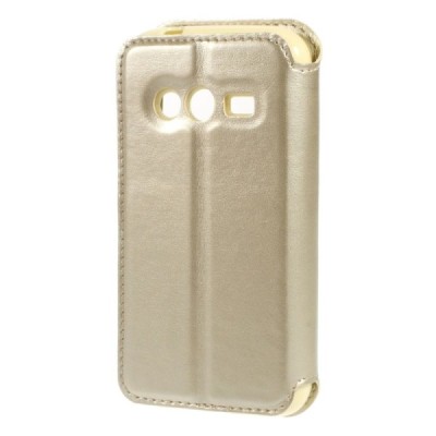 Roar Noble atverčiamas Samsung Galaxy Trend 2 G313 auksinis odinis dėklas / Priedai.lt