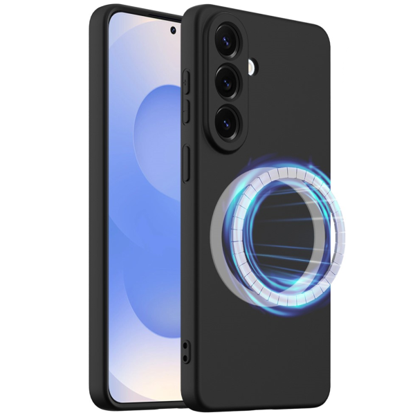 "Shell" MagSafe Hard Silicone (TPU) Case Cover - Black (Galaxy A57)