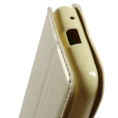 Roar Noble atverčiamas Samsung Galaxy Trend 2 G313 auksinis odinis dėklas / Priedai.lt