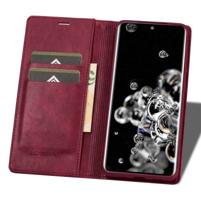 „Lc.Imeeke“ atvērams maciņš - sarkans (Galaxy S20 Ultra)