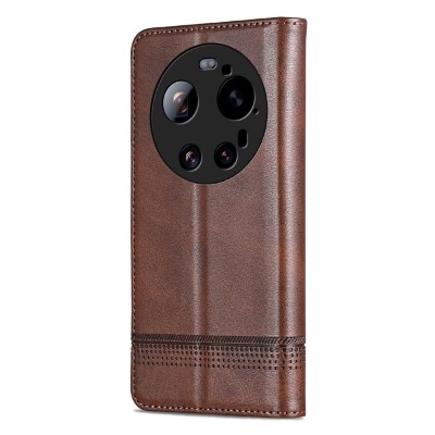 „AZNS“ Retro atverčiamas dėklas - rudas (Xiaomi 17 Ultra)