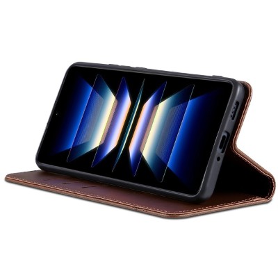 „AZNS“ Retro atverčiamas dėklas - rudas (Xiaomi 17 Ultra)