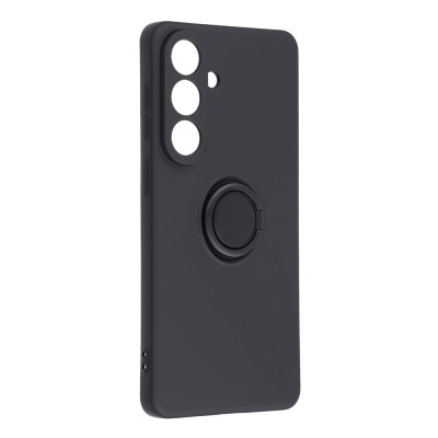 "Dechen" Ring Kickstand hard silicone (TPU) case cover - Black (Galaxy S26+)