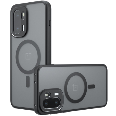 „Mofan“ MagSafe matinis kieto silikono (TPU) dėklas - juodas (OnePlus 15R / Ace 6T / Ace 6)
