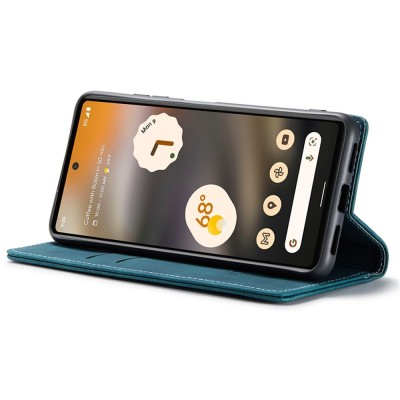 "CaseMe" Retro solīds atvēramais ādas maciņš - zaļš (Pixel 6A)