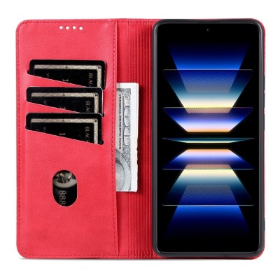 "AZNS" Retro flip book case - Red (Xiaomi 17 Ultra)