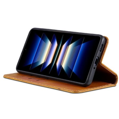 „AZNS“ Retro atverčiamas dėklas - rudas (Xiaomi 17 Ultra)