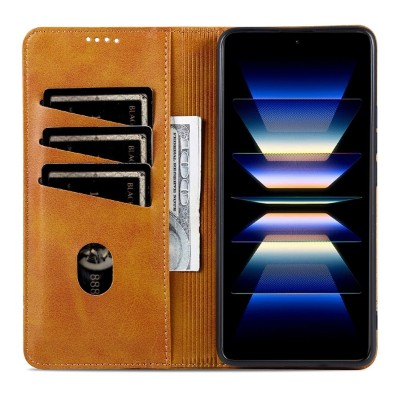 „AZNS“ Retro atverčiamas dėklas - rudas (Xiaomi 17 Ultra)