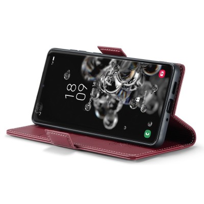 „CaseMe“ Leather atverčiamas dėklas - Bordo (Galaxy S20 Ultra)