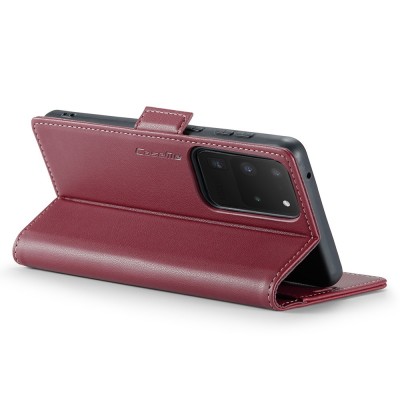 "CaseMe" Leather atvēramais ādas maciņš - bordo (Galaxy S20 Ultra)