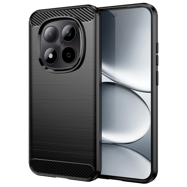 "AILES" Carbon cieta silikona (TPU) apvalks - melns (Redmi Note 15 Pro 5G)