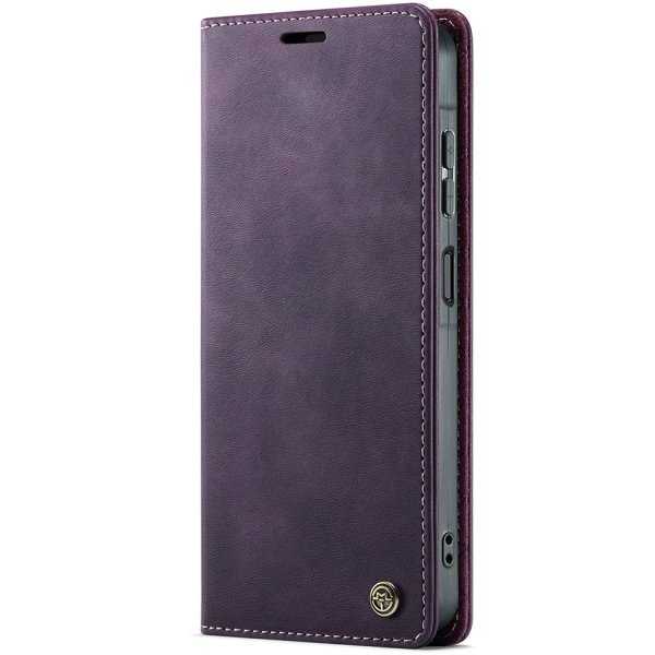 "CaseMe" Retro Skin atvēramais ādas maciņš - violets (Galaxy S26)