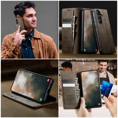 „CaseMe“ Retro Skin atverčiamas dėklas - rudas (Galaxy S26)