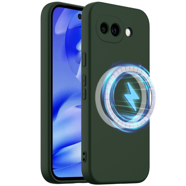 "Shell" MagSafe cieta silikona (TPU) apvalks - tumši zaļa (Pixel 10a)