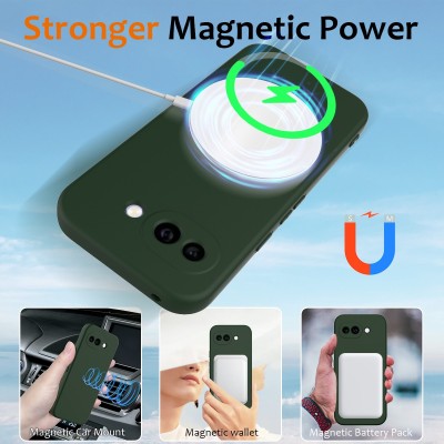 "Shell" MagSafe Hard Silicone (TPU) Case Cover - dark green (Pixel 10a)