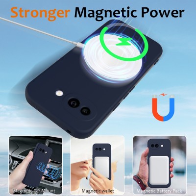 "Shell" MagSafe cieta silikona (TPU) apvalks - tumši zils (Pixel 10a)