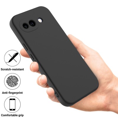 "Shell" hard silicone (TPU) case - black (Pixel 10a)