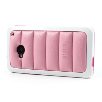 „Infisens“ Hybrid Bumper HTC One M7 rožinis dėklas (Dėkliukas) / Priedai.lt