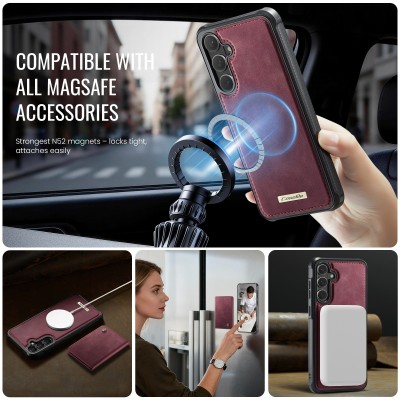 „CASEME“ Wallet dėklas - bordo (Galaxy S26)
