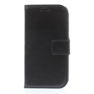 Samsung Galaxy Trend 2 G313 atverčiamas juodas odinis dėklas - piniginė / Priedai.lt