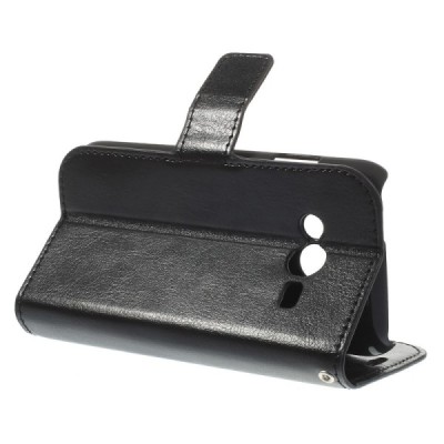 Samsung Galaxy Trend 2 G313 atverčiamas juodas odinis dėklas - piniginė / Priedai.lt