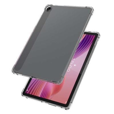 Tugevdatud silikoonist korpus - läbipaistev + kaitsev ekraaniklaas (Lenovo Tab 10.1)