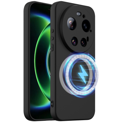 "Shell" MagSafe cieta silikona (TPU) apvalks - melns (Xiaomi 17 Ultra)