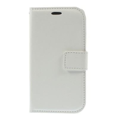 Samsung Galaxy Trend 2 G313 atvēramais balts ādas maciņš / Vacins.lv